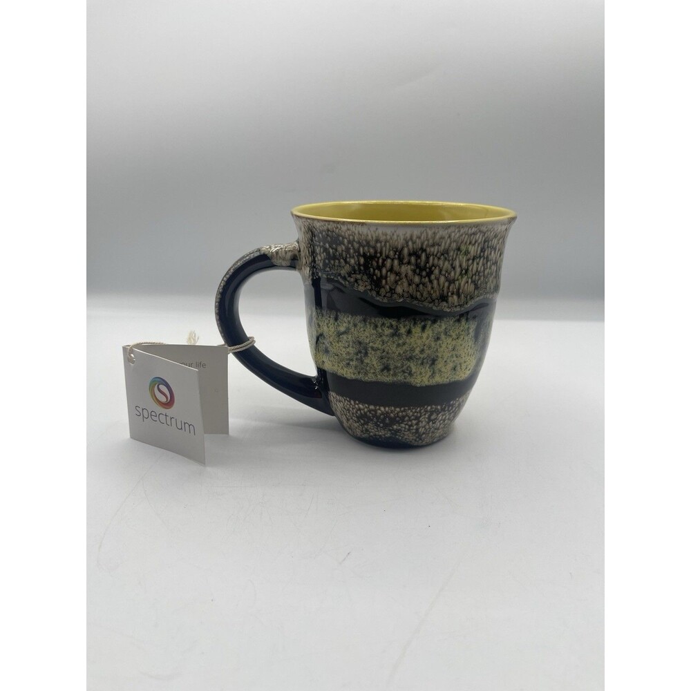 SPECTRUM DESIGNZ Chiave 18oz Handmade Rustic Mug, c. 2017, Yellow and Brown NWT